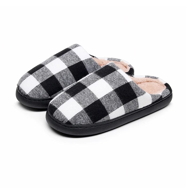 Chaussons Damier Rétro Blanc/Noir / 35-36