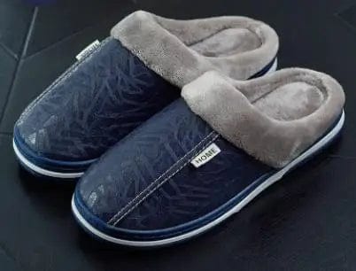 Chaussons en Cuir PU Bleu marine / 35-36