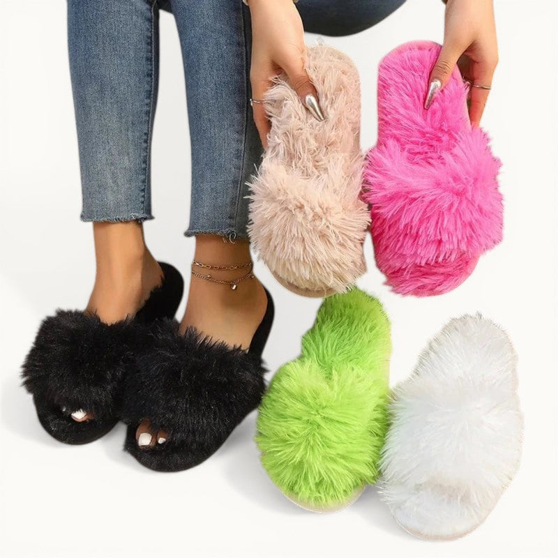 Chaussons en fourrure femme
