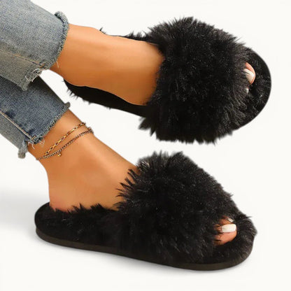 Chaussons en fourrure femme