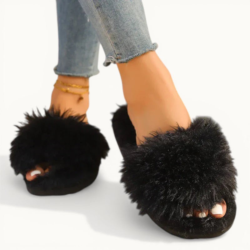 Chaussons en fourrure femme