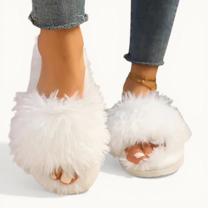 Chaussons en fourrure femme