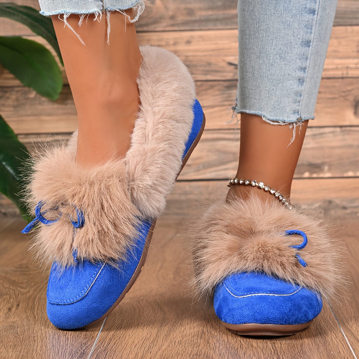 Chaussons en fourrure femme