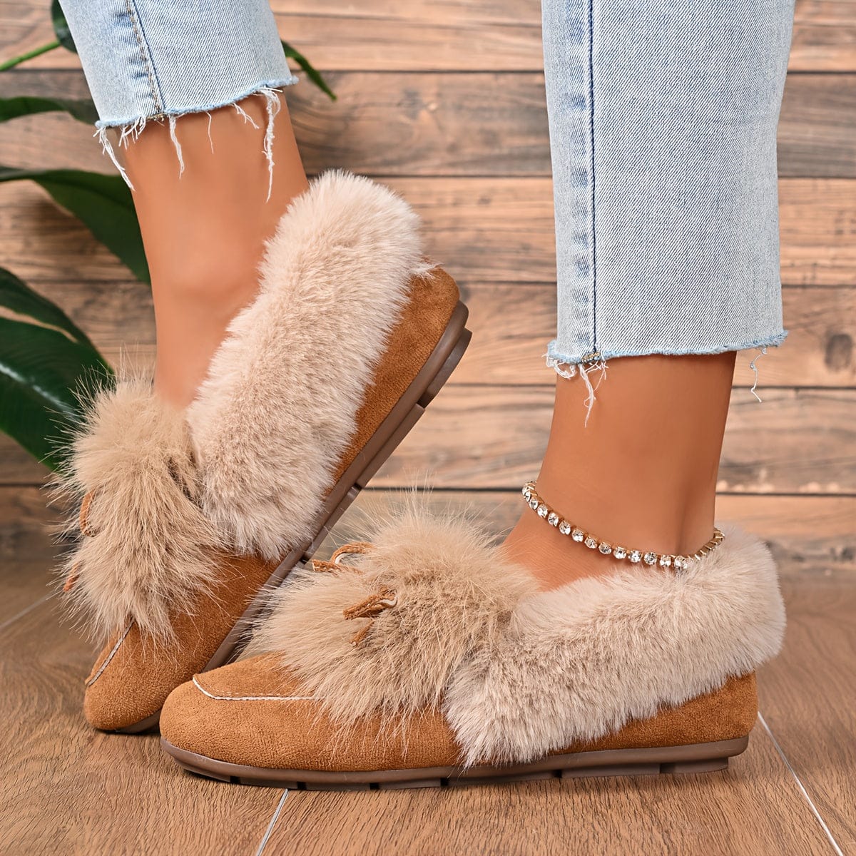 Chaussons en fourrure femme