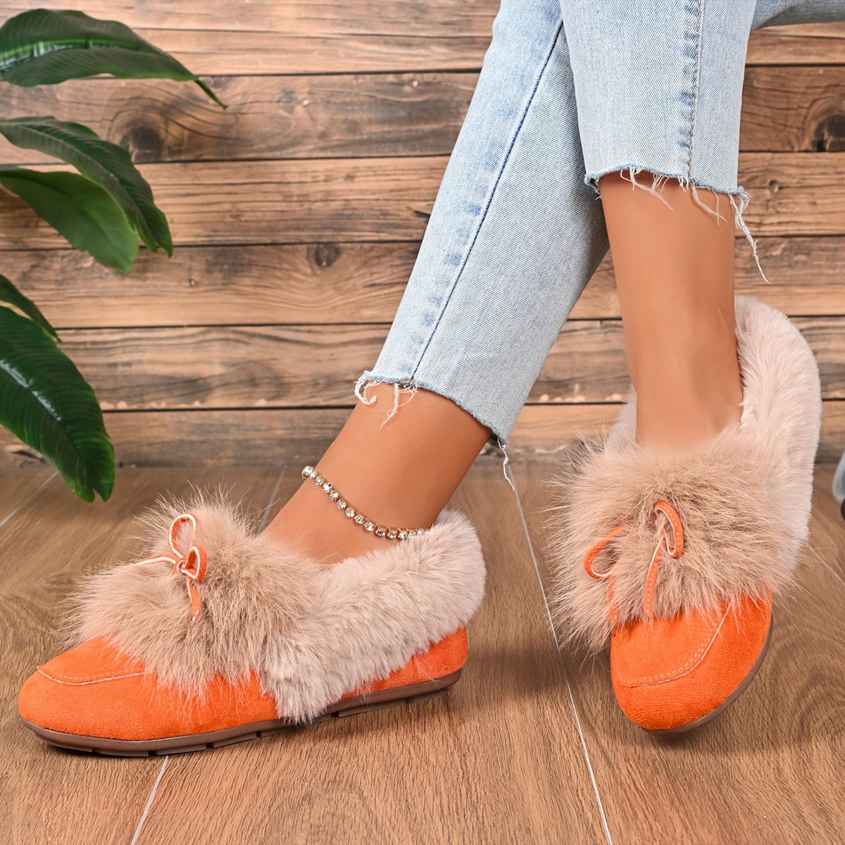 Chaussons en fourrure femme