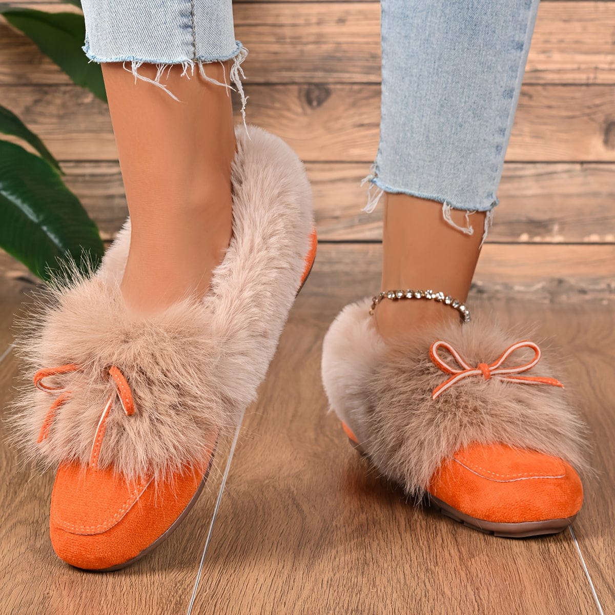 Chaussons en fourrure femme