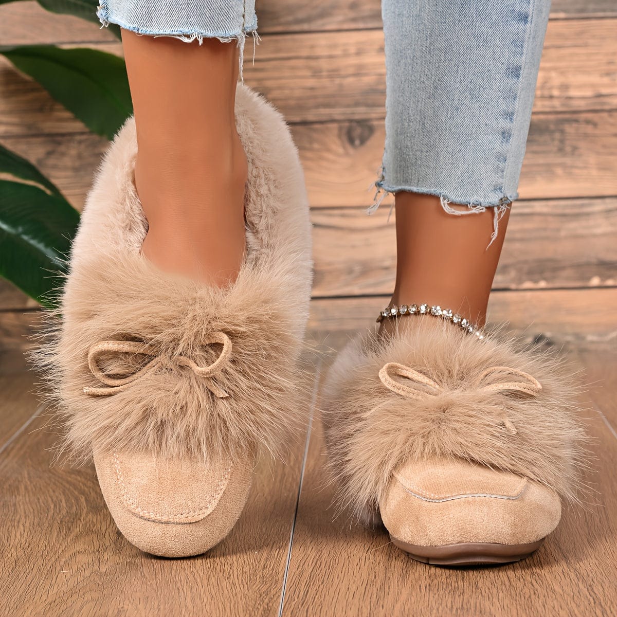 Chaussons en fourrure femme