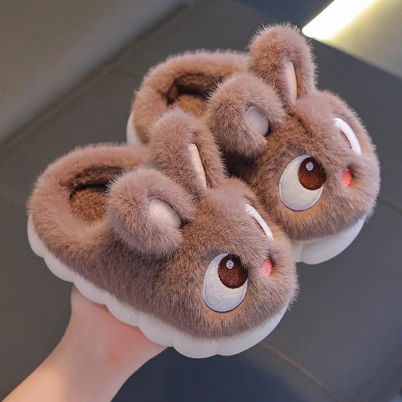 Chaussons Enfant 3D Lapin Marron / 21-22