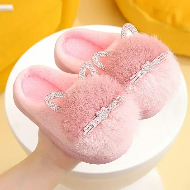 Chaussons Enfant Chat Rose / 20-21