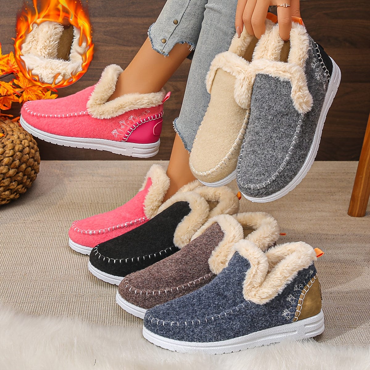 Chaussons femme bottines