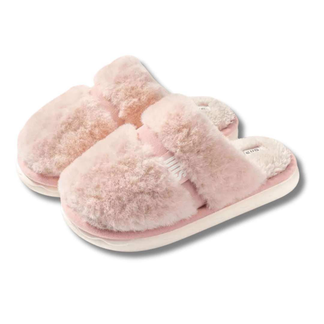 Chaussons femme hiver | Peluche épaisse Rose / 35-36
