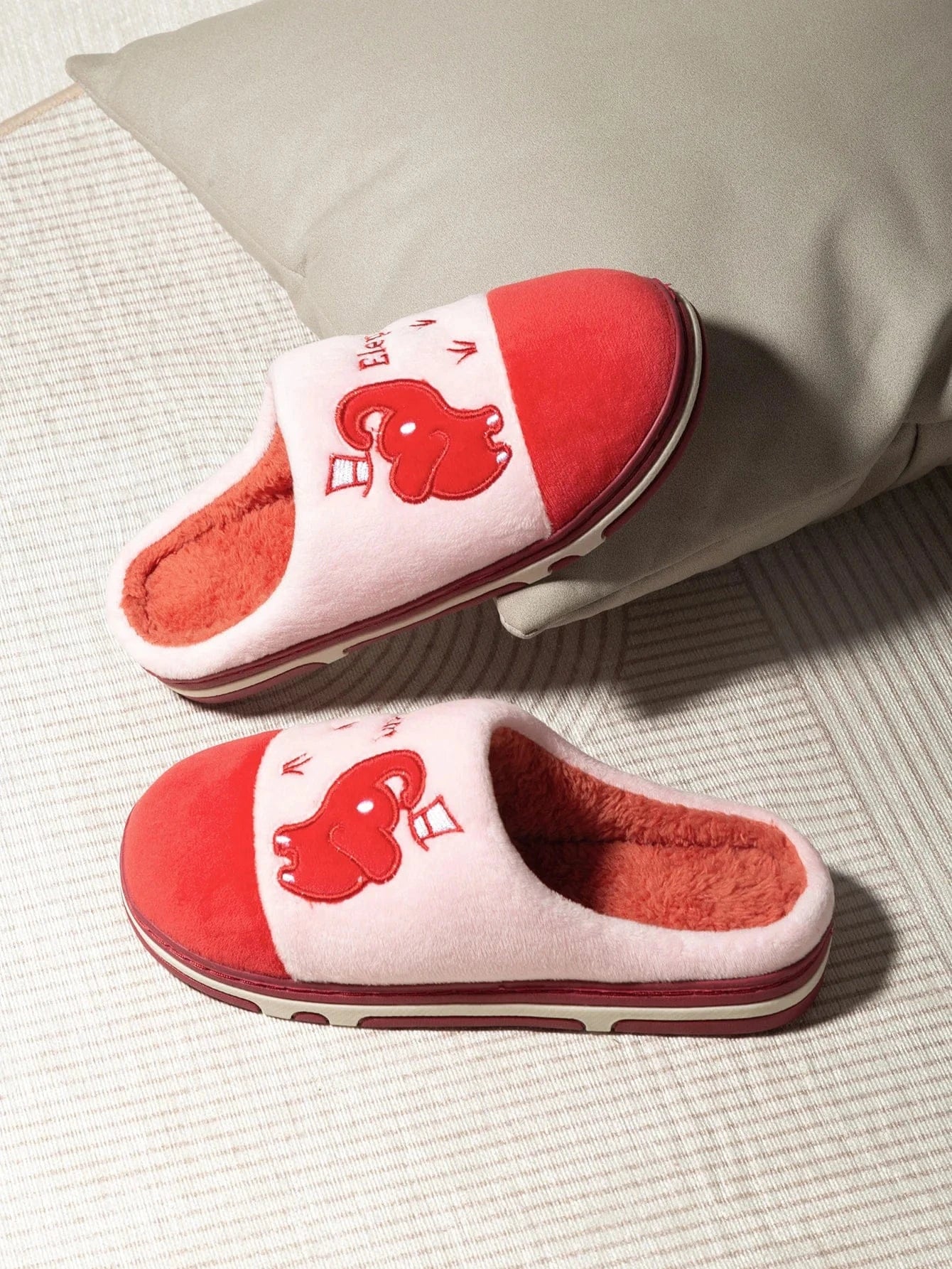 Chaussons femme pilou Rouge / 35-36