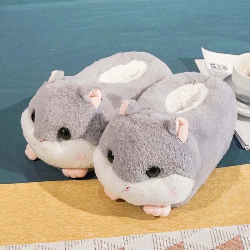 Chaussons Hamster Kawaii Gris / 36