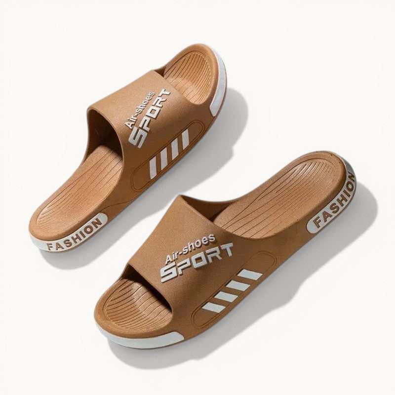 Chaussons homme été | Tongs PVC antidérapantes Marron / 34-35