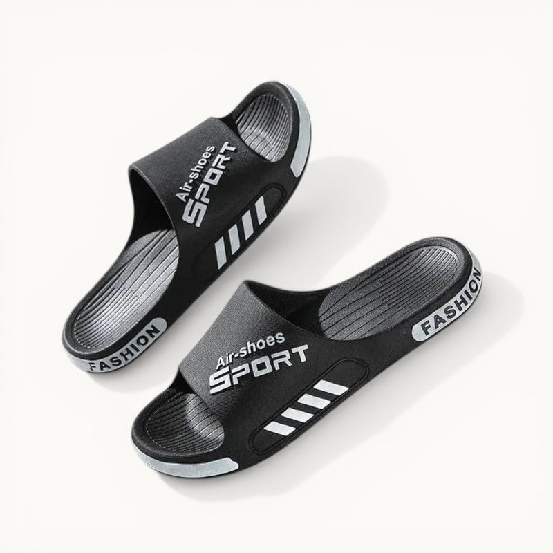 Chaussons homme été | Tongs PVC antidérapantes Noir/Blanc / 34-35