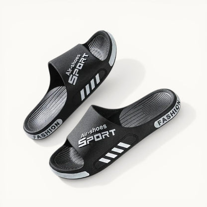Chaussons homme été | Tongs PVC antidérapantes Noir/Blanc / 34-35