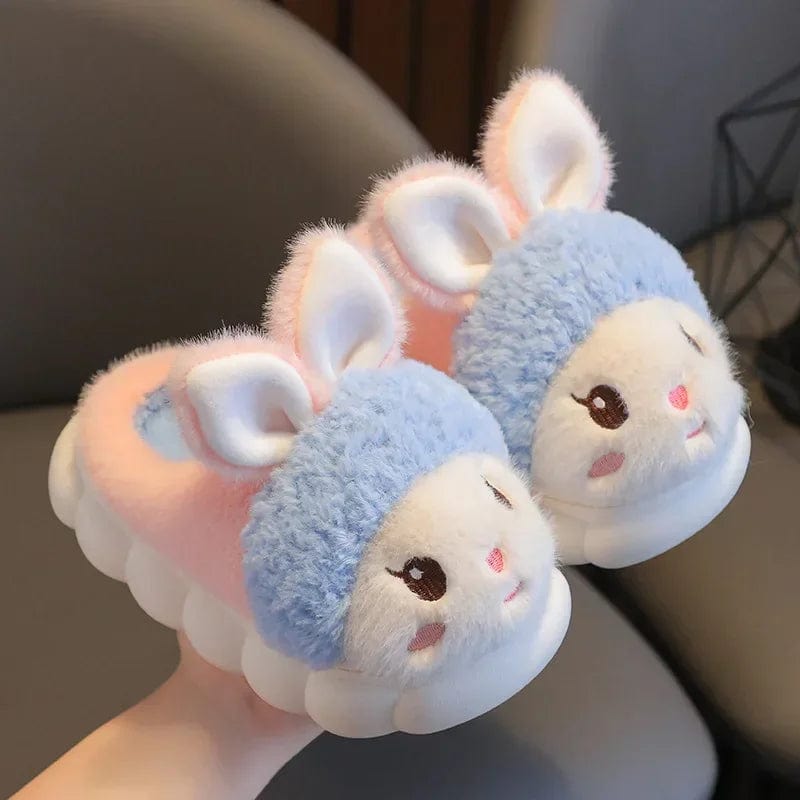 Chaussons Lapin Enfant Bleu/Rose / 20-21