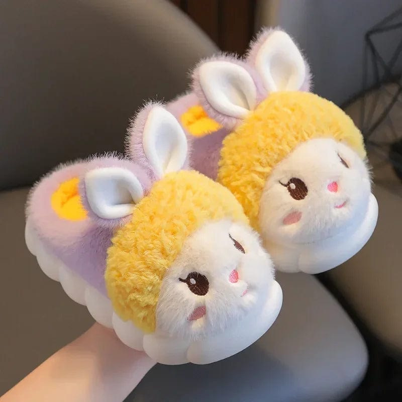 Chaussons Lapin Enfant Jaune/Violet / 20-21