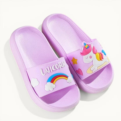 Chaussons licorne enfant été | Arc-en-ciel Violet / 22-23