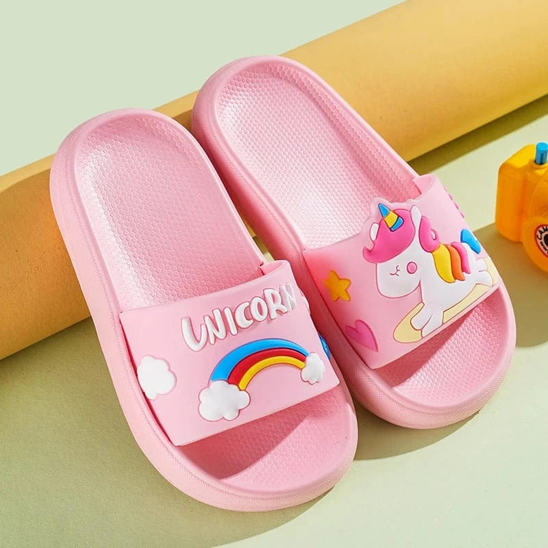Chaussons licorne enfant été | Arc-en-ciel Rose / 22-23