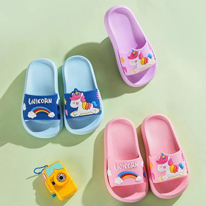 Chaussons licorne enfant été | Arc-en-ciel