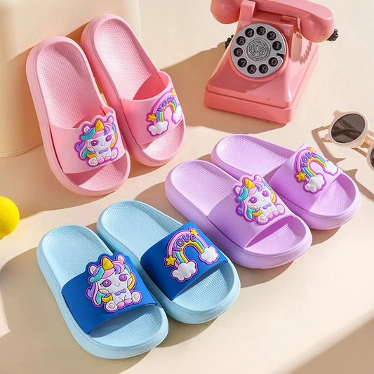 Chaussons licorne enfant été | Arc-en-ciel