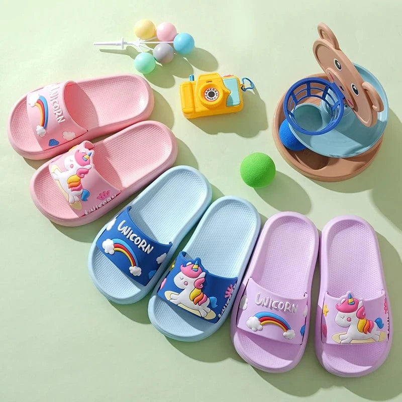 Chaussons licorne enfant été | Arc-en-ciel