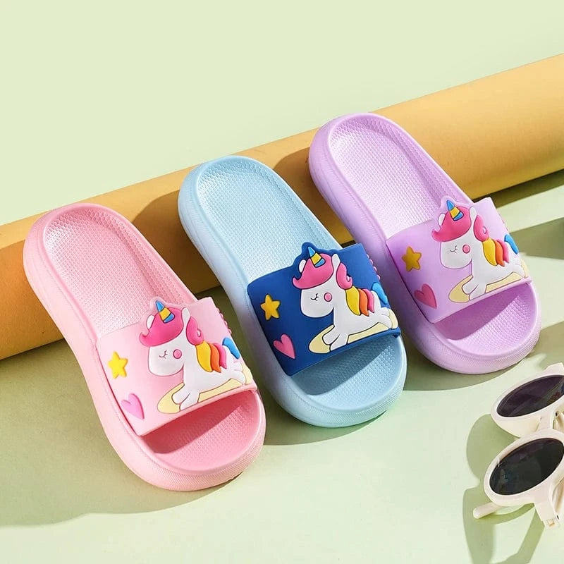 Chaussons licorne enfant été | Arc-en-ciel