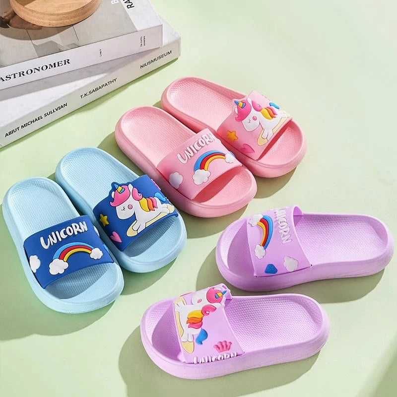 Chaussons licorne enfant été | Arc-en-ciel
