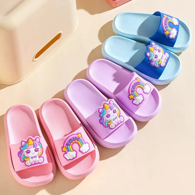 Chaussons licorne enfant été | Arc-en-ciel
