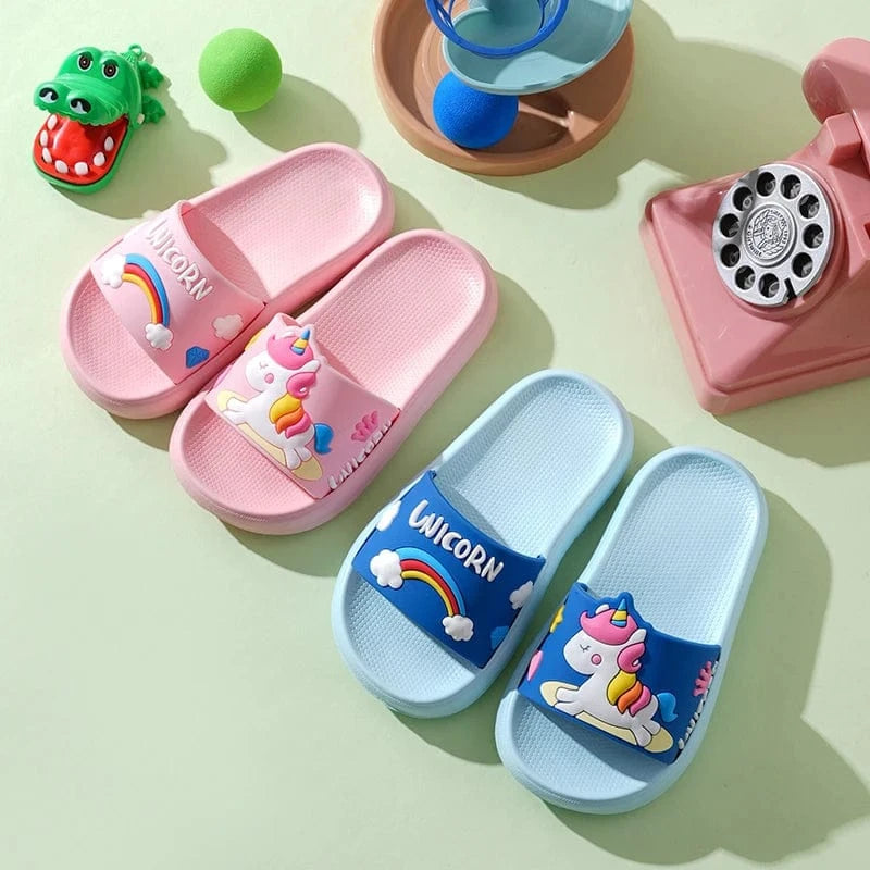Chaussons licorne enfant été | Arc-en-ciel