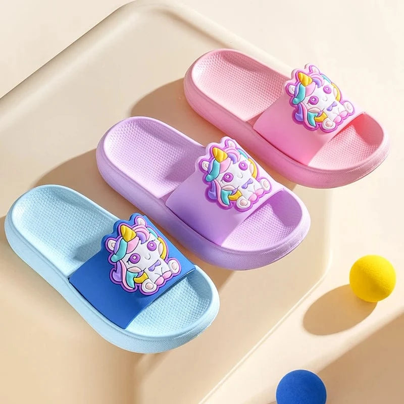 Chaussons licorne enfant été | Arc-en-ciel