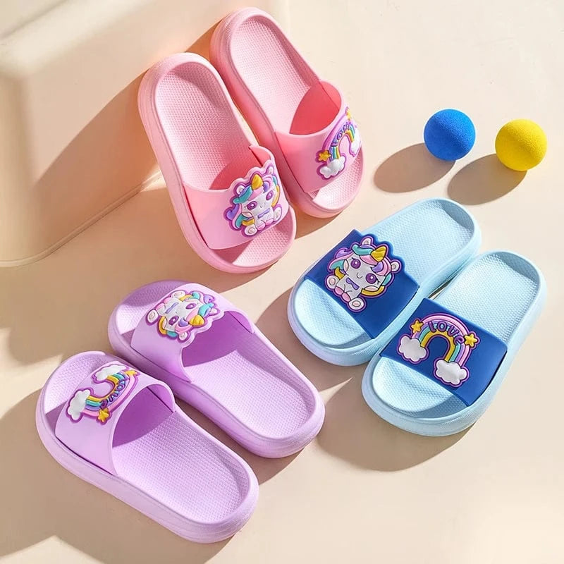 Chaussons licorne enfant été | Arc-en-ciel