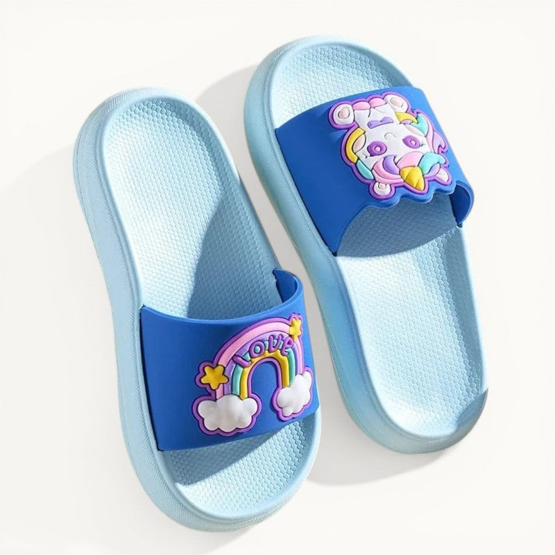 Chaussons licorne enfant été | Arc-en-ciel Bleu / 22-23
