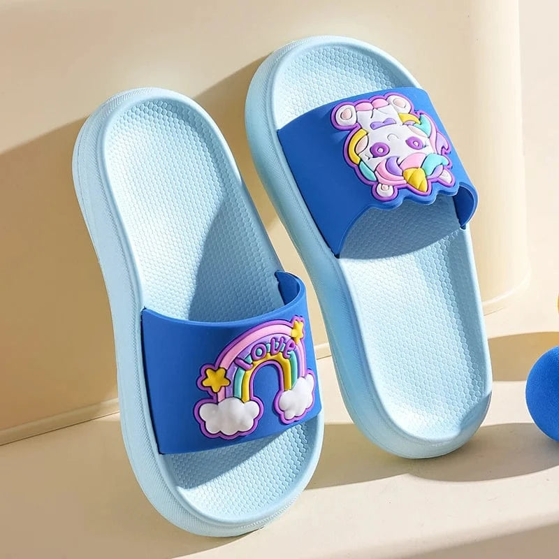Chaussons licorne enfant été | Arc-en-ciel Bleu / 22-23