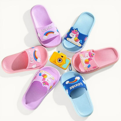 Chaussons licorne enfant été | Arc-en-ciel