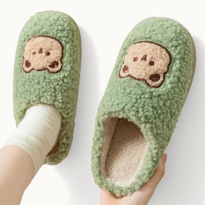 Chaussons Moumoute Ourson Vert / 35-36