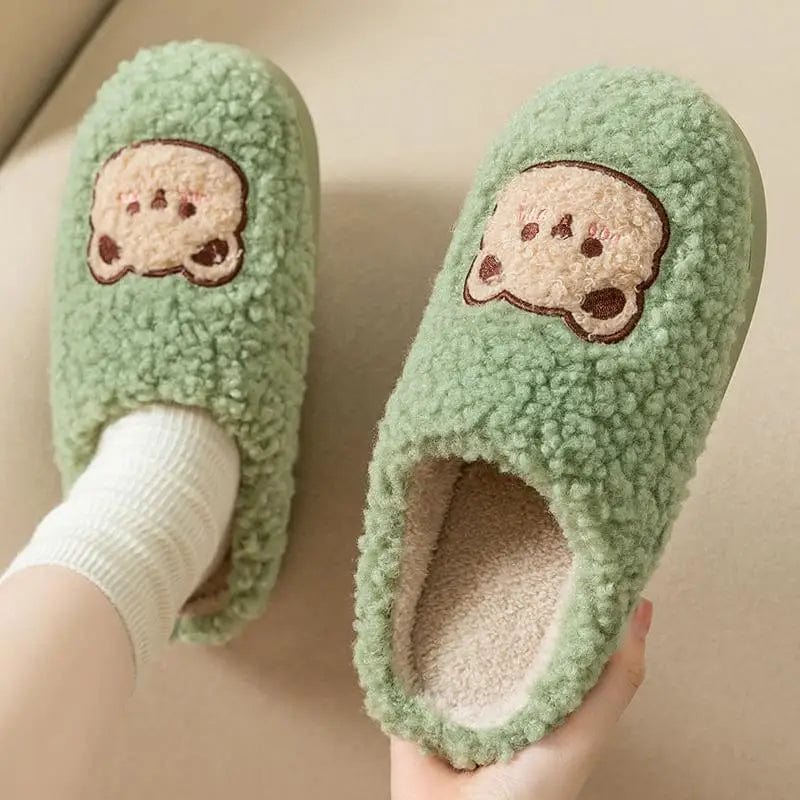 Chaussons Moumoute Ourson Vert / 35-36