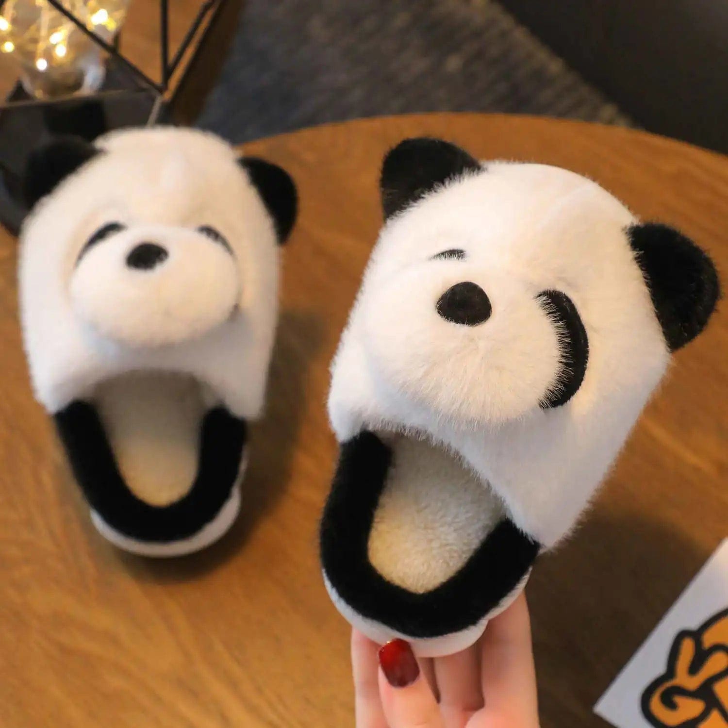 Chaussons Panda Enfant Noir / 18-19