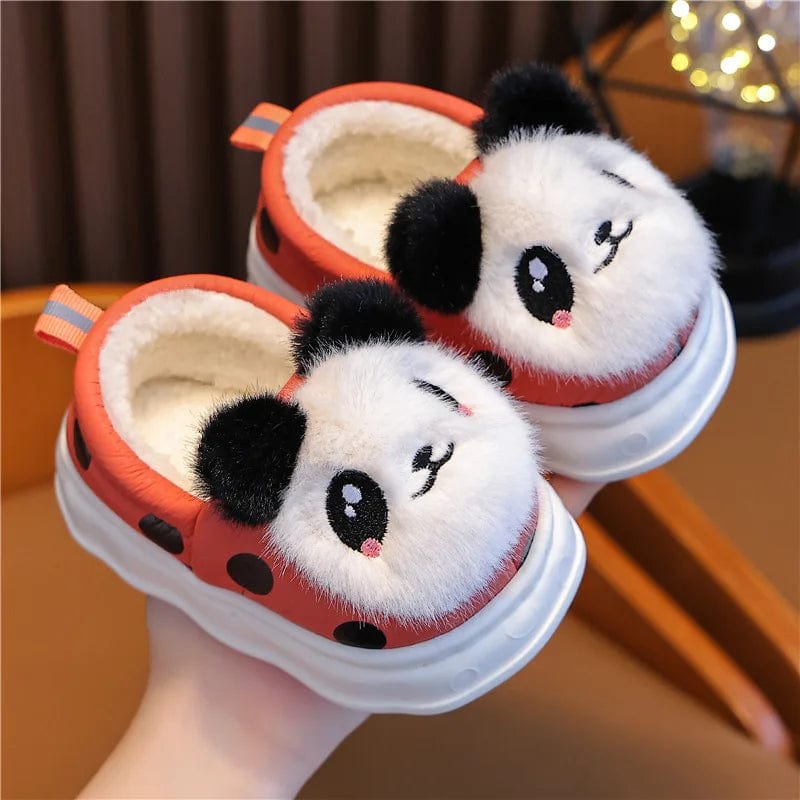 Chaussons Panda Enfant Rouge / 18-19