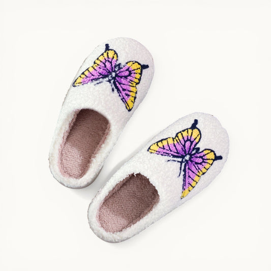 Chaussons Papillon Blanc/Violet / 35-36
