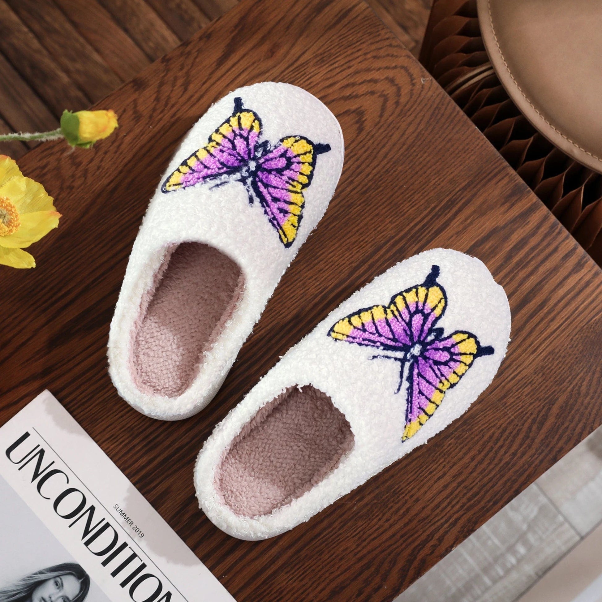 Chaussons Papillon Blanc/Violet / 35-36