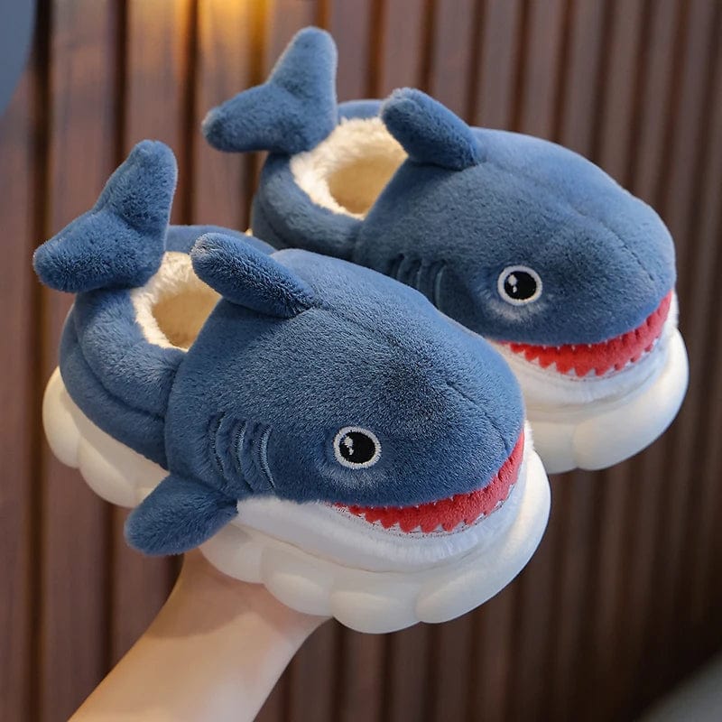 Chaussons Requin Enfant Rigolo Bleu 2 / 21-22