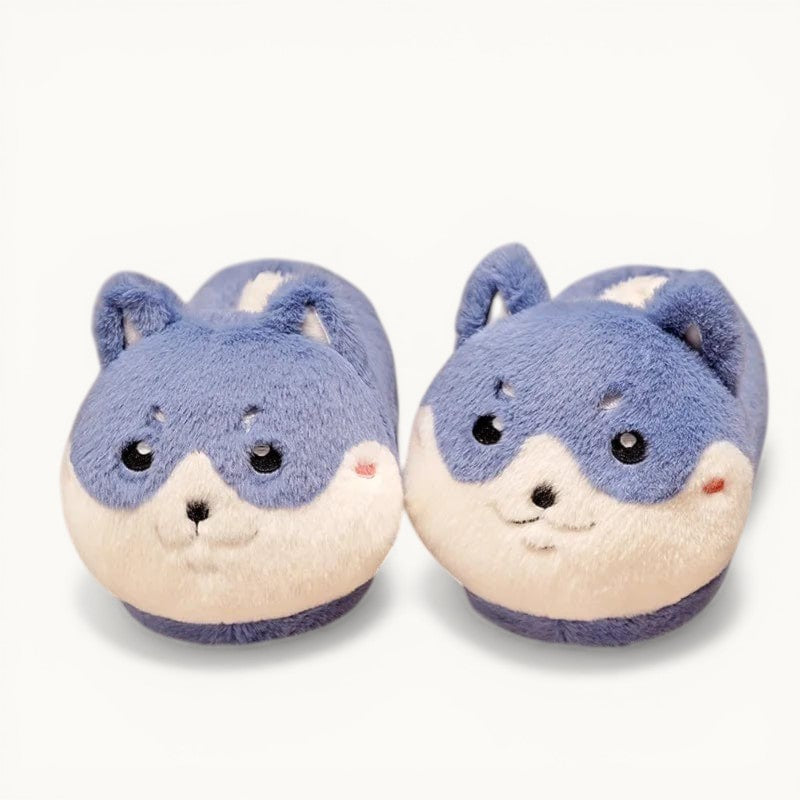 Chaussons rigolo chien Bleu / 35-39