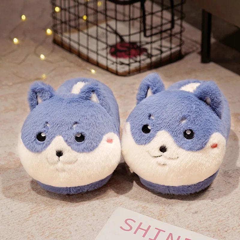 Chaussons rigolo chien Bleu / 35-39