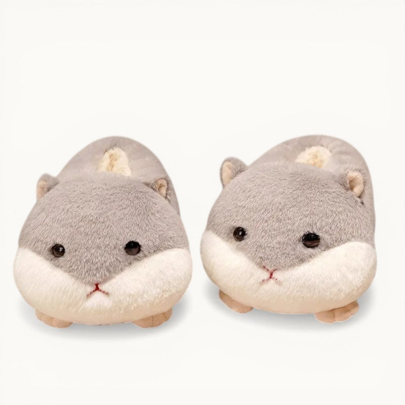 Chaussons rigolo hamster Gris / 35-39