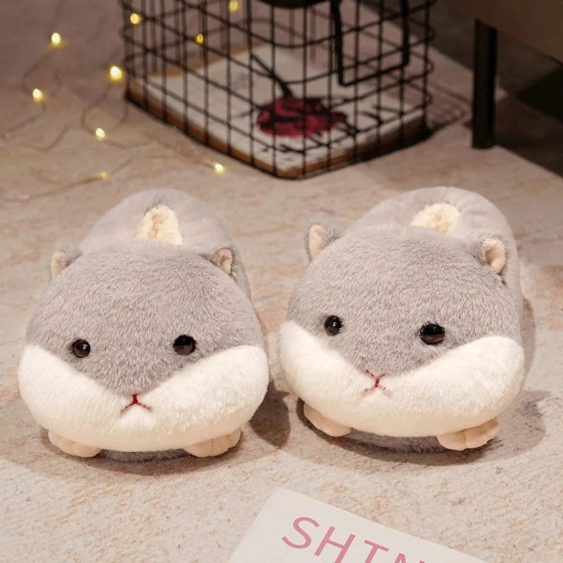 Chaussons rigolo hamster Gris / 35-39