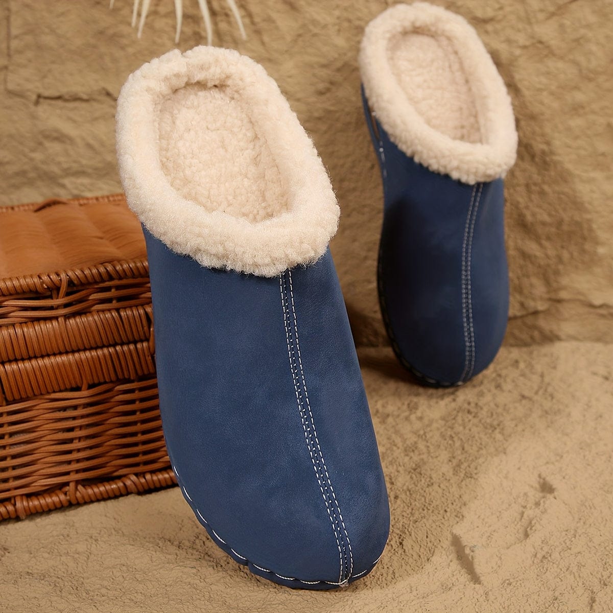 Chaussons sabots fourrés femme