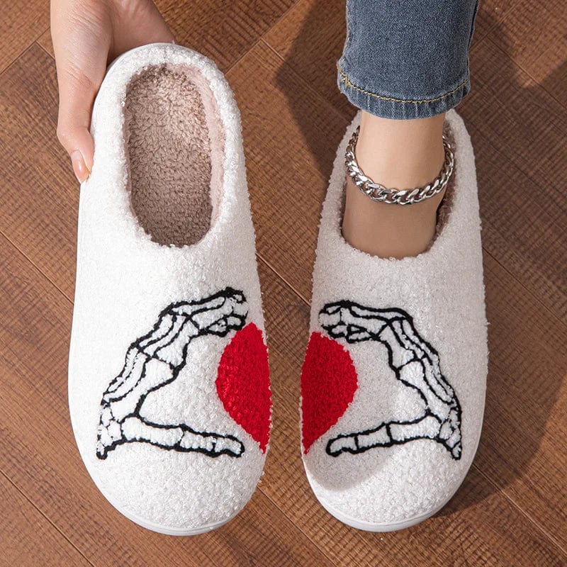 Chaussons Squelette Cœur Blanc / 38-39