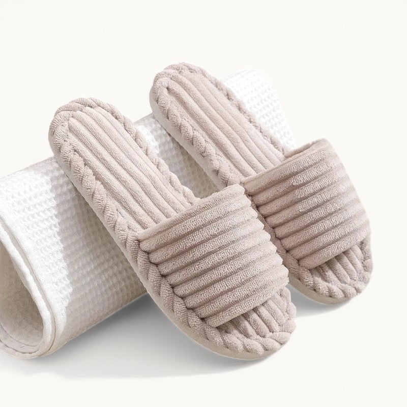Chaussons velours femme Crème / 35-36